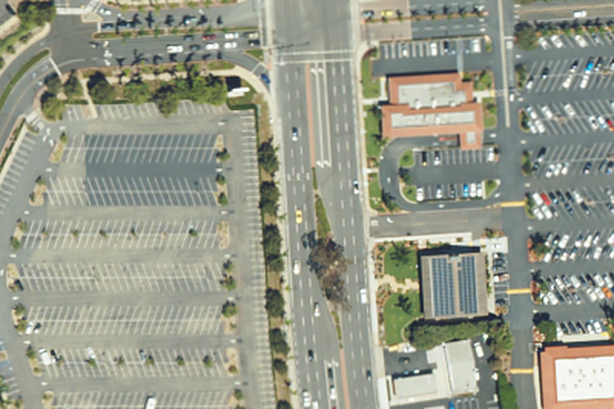 Aerial photo of Pickleball Republic North from August 20, 2024, with a pin on the building.
