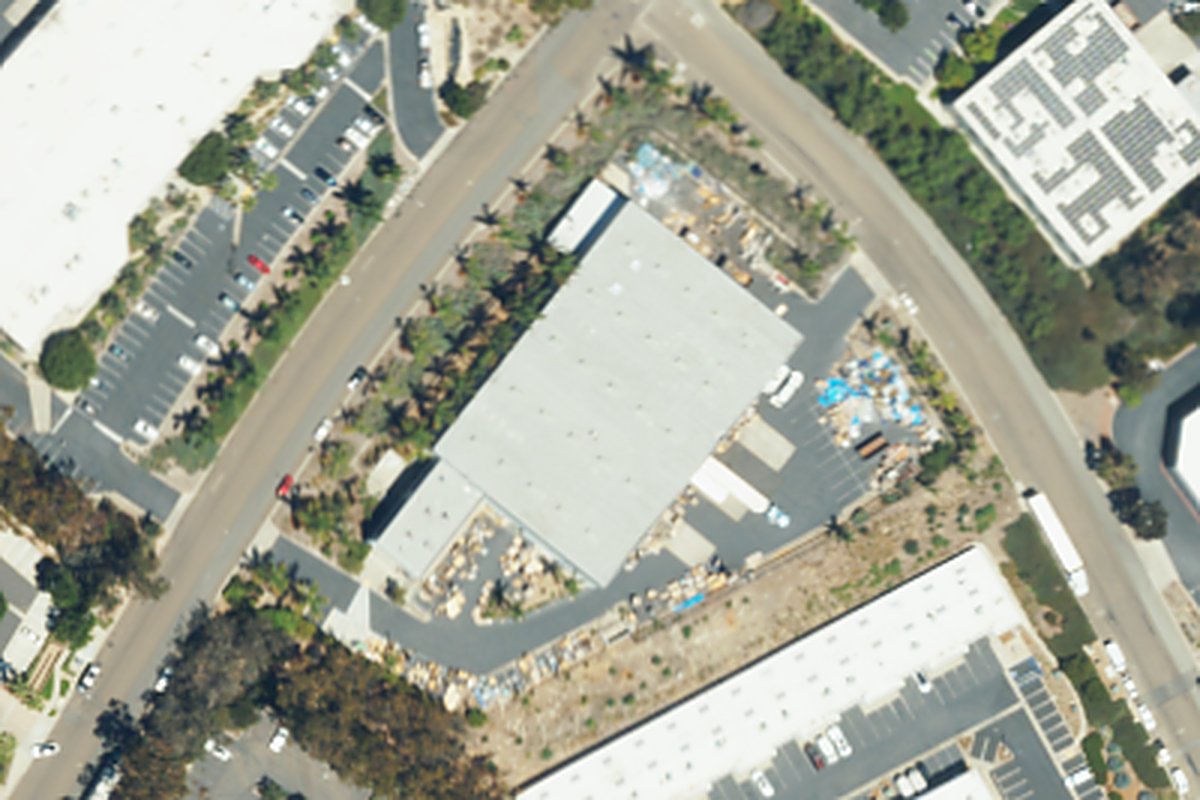 Aerial photo of Pickleball Republic South from August 20, 2024, with a pin on the club building.