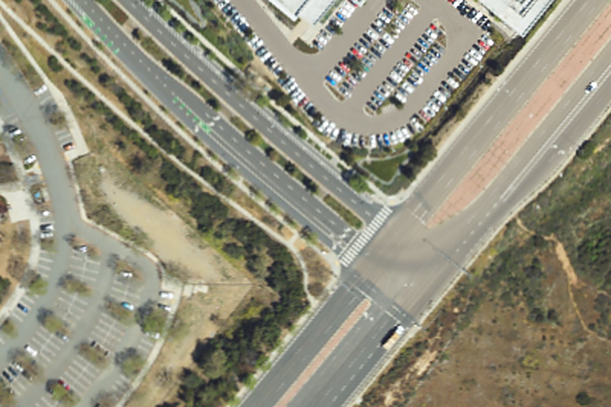 Aerial photo of Nobel Recreation Center from May 6, 2024, with a pin on the building.